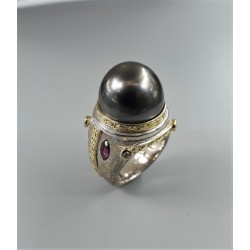 Anello in oro 750, argento...